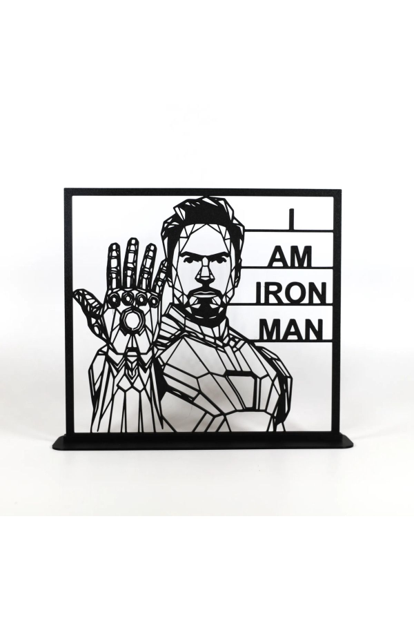 Geometric Çizim Iron Man Masaüstü Stand