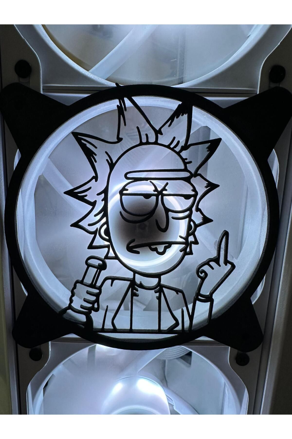 Rick Sanchez Orta Parmak 120mm - 140mm Uyumlu Masaüstü Bilgisayar Fan Kapağı