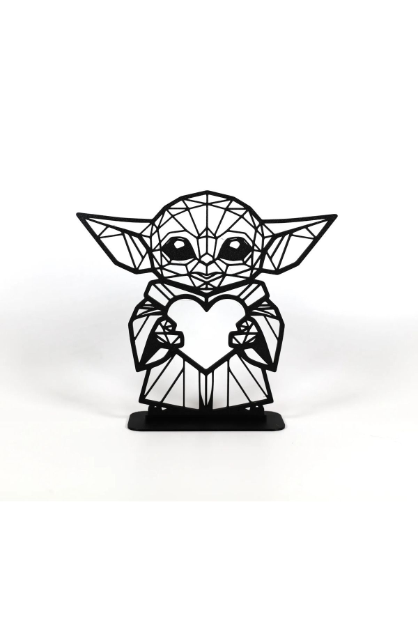 Geometric Çizim Baby Yoda Masaüstü Stand