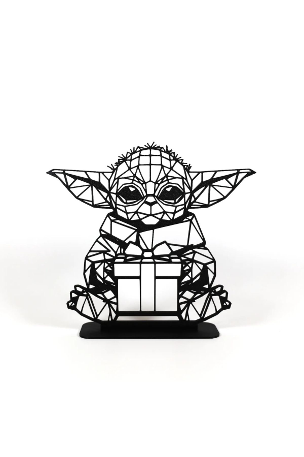 Geometric Çizim Baby Yoda Masaüstü Stand