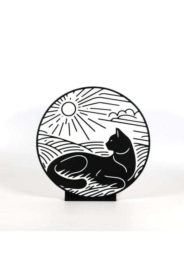 Geometric Çizim Kedi Masaüstü Stand